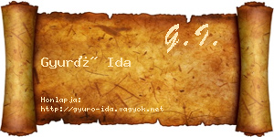 Gyuró Ida névjegykártya