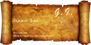 Gyuró Ida névjegykártya