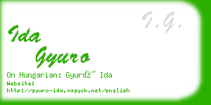 ida gyuro business card
